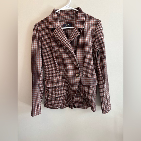 Maeve Jackets & Blazers - Maeve by Anthropologie Asymmetrical Houndstooth Blazer Jacket Size XS